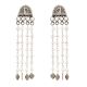 92.5 Sterling Silver Earrings Peacock Designer Ethnic Pearl Tassel Earring