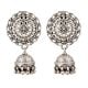 Oxidized 92.5 Sterling Silver Earrings Afghani Boho Tribal Large Chandbali Traditional Jhumkis