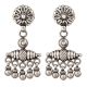 92.5 Sterling Silver Earrings Floral Stud And Hanging Silver Beads