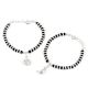 92.5 Sterling Silver Bracelet Black Bead Sun And Moon Charms Nazariya Anklet for Kids