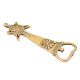 Tortoise Brass Bottle Opener With Tribal Floral Design