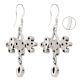 92.5 Sterling Silver Earrings Designer Red Garnet Hanging Earrings