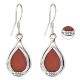 92.5 Sterling Silver Earrings Red Jasper Raindrop Studded Earrings
