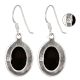 92.5 Sterling Silver Earrings Teardrop Black Onyx Casual Wear Earrings