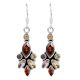 92.5 Sterling Silver Earrings  Multi Colored Gemstones Drop Earrings