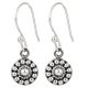 92.5 Sterling Silver Earrings with Engraved Circle Pendent Drop Earrings