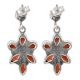 Sterling Silver Earrings Garnet Handcrafted Floral Dangle Earrings
