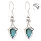 92.5 Sterling Silver Earrings Turquoise Teardrop Silver Drop Earrings