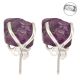 92.5 Sterling Silver Earrings Raw Amethyst Stud Earrings