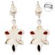 92.5 Sterling Silver Earrings Multi Natural Semi-Precious Gem Floral Drop Earrings