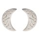 92.5 Sterling Silver Earrings Engraved Crescent Moon Stud Earrings