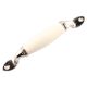 Cream Small Ceramic Silver Door Handles