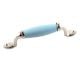 Turquoise Small Ceramic Silver Door Handles