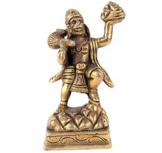 Brass Hanuman Standing Statue Hinduism Religious Gift