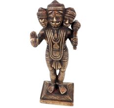 Brass Hanuman Statue With Three Head  Standing  Show Piece