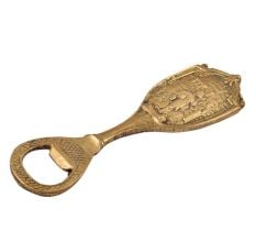Brass Bottle Opener With Abstract Tribal Design