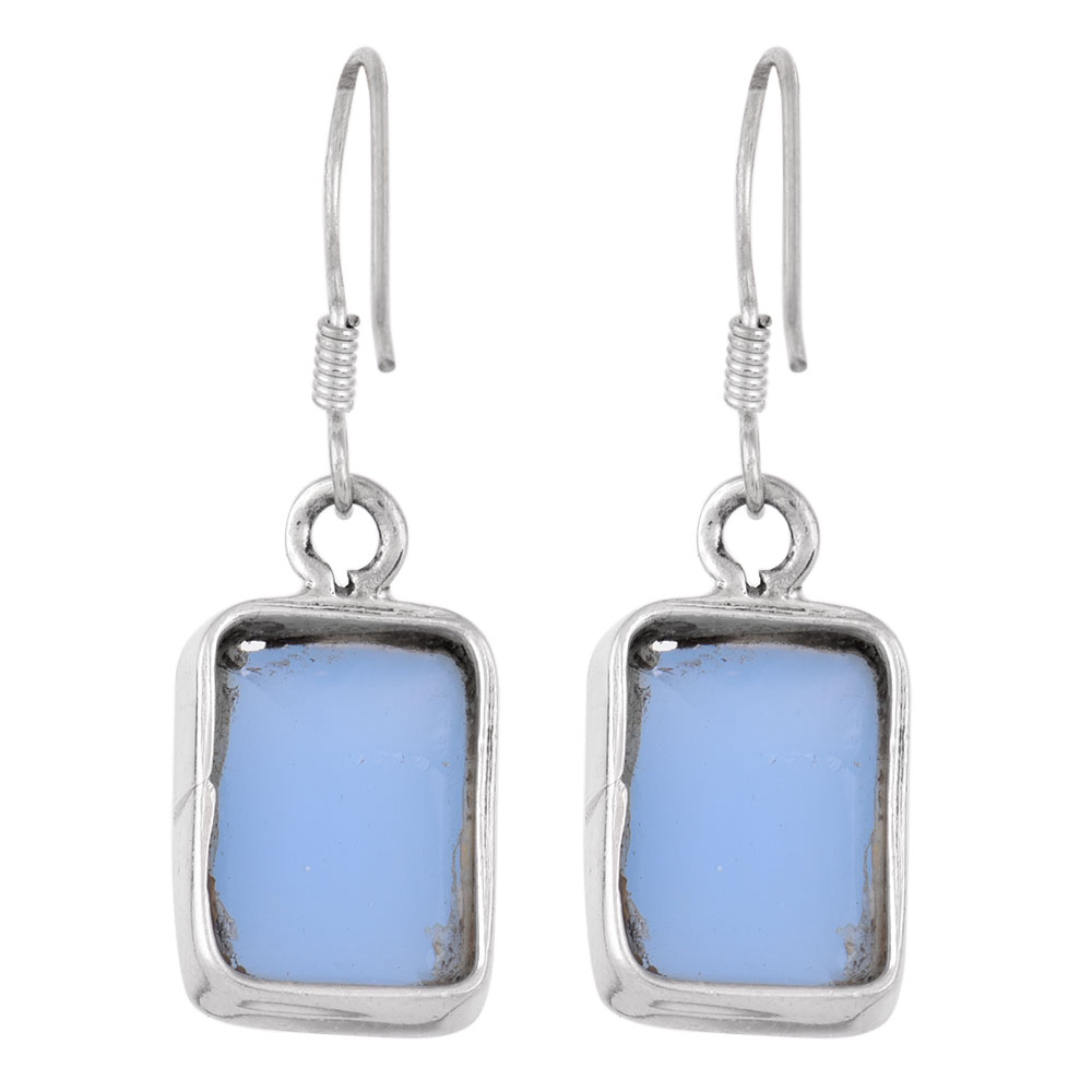 Sky Blue Color Stone Silver Earring 336 925 Sterling Silver Earrings Blue Quartz Gemstone Earrings Silver Jewelry Birthday Gift Earring