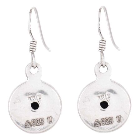 92.5 Sterling Silver Earrings Round  Lapis Lazuli Statement Earrings