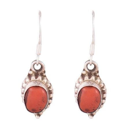 92.5 Sterling Silver Earrings Coral Wire Hook Earrings