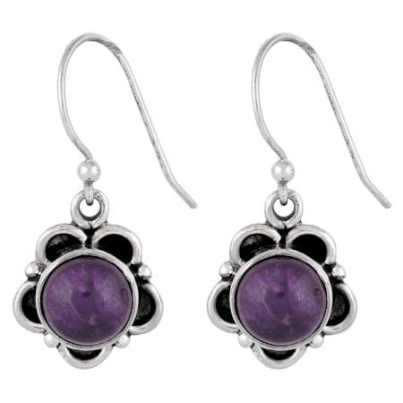 92.5 Sterling Silver Earrings Five Petals Flower Earrings