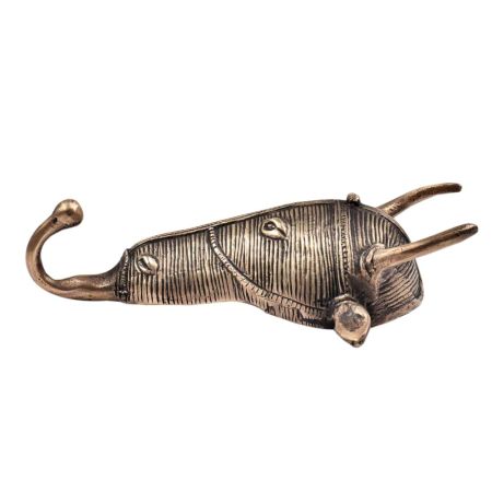 Brass Tribal Bull Face Wall Hook