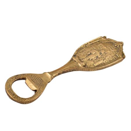 Brass Bottle Opener With Abstract Tribal Design