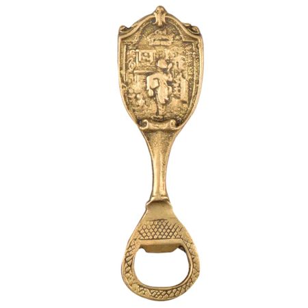 Brass Bottle Opener With Abstract Tribal Design