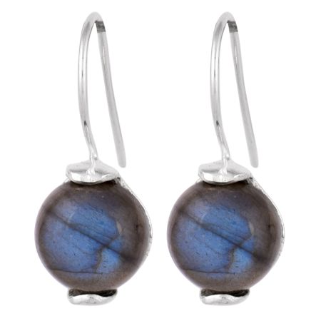 92.5 Sterling Silver Hook Earrings Lapis Lazuli Globe Earrings