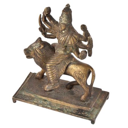 Brass Durga Statue Hindu Goddess Religious Statue