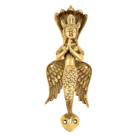 Brass Nag Kanya Door Handle With Golden Finish