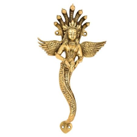 Brass Door Handle Naga Kanya Serpent Goddess Statue Handle