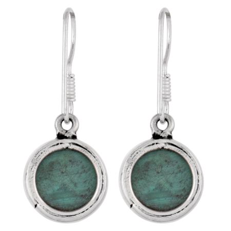 Round Malachite 92.5 Sterling Silver Earrings