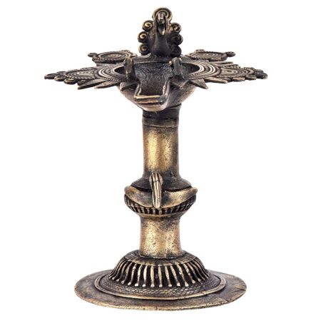 Brass Oil Lamp From Orissa Dhokra WorkÂ Bird Figurines