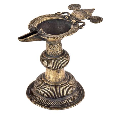 Brass Oil Lamp Rare Collectable Worship Lamp With Stand