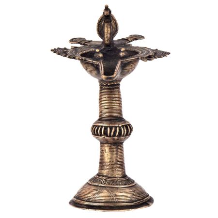 Peacock Brass Oil Lamp Traditional Handmade Worship lamp