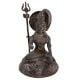 Sitting Brass Statue of Lord Shiva and Trishul