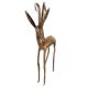Brass Standing Deer Statue With Two Long Delicate Antlers