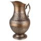 Fancy Brass Jug Etched Floral Pitcher