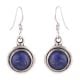 92.5 Sterling Silver Earrings Round  Lapis Lazuli Statement Earrings