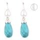 Turquoise And 92.5 Sterling Silver Earrings Danglers