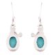 92.5 Sterling Silver Earrings Turquoise And Floral Carvings Dangle Earrings