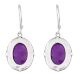 92.5 Sterling Silver Earrings Amethyst Oval  Earrings