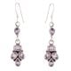 Sterling Silver Dangle Earrings Four Stone Faceted Amethyst Earrings