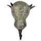 Handmade Brass Tribal Bull Face Wall Hook  With Green Finish