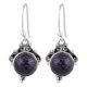 92.5 Sterling Silver Earrings Blue Goldstone Wire Hook Earrings