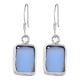 92.5 Sterling Silver Earrings Square Framed Quartz Sky Blue Earrings