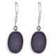 92.5 Sterling Silver Earrings Designer Oval Lapis Lazuli Hook Earrings