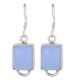 92.5 Sterling Silver Earrings Square Aquamarine Amethyst Hook Earrings