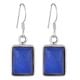 92.5 Sterling Silver Earrings Square Lapis Lazuli Hook Earrings