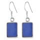 92.5 Sterling Silver Earrings Square Lapis Lazuli Hook Earrings